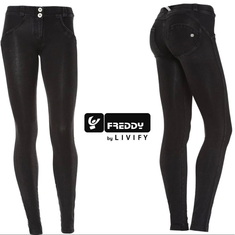 freddy WR.UP® DENIM Low Rise Full Length Black Rinse Sz XS